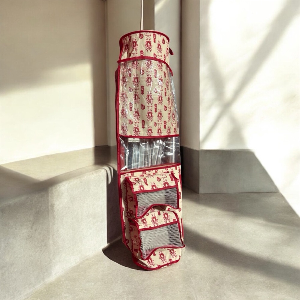 Paul Dean Red and Cream Hanging Organizer